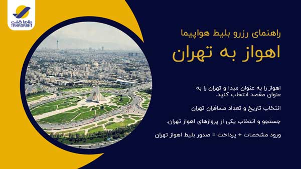 نحوه رزرو بلیط هواپیما اهواز به تهران