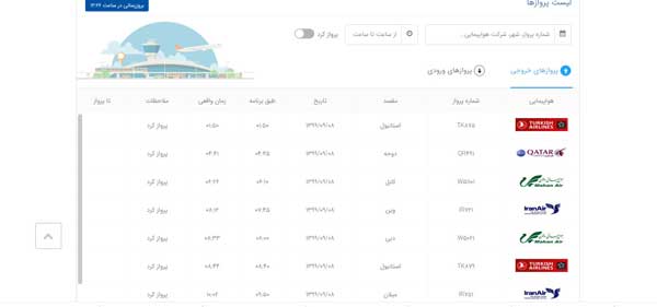 اطلاعات پرواز هنگ کنگ تهران امروز