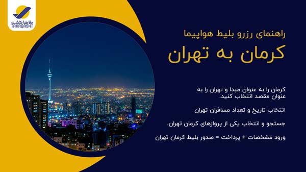 نحوه رزرو بلیط هواپیما کرمان به تهران
