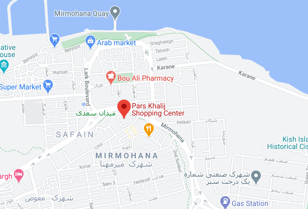 موقعیت مکانی بازار پارس خلیج کیش