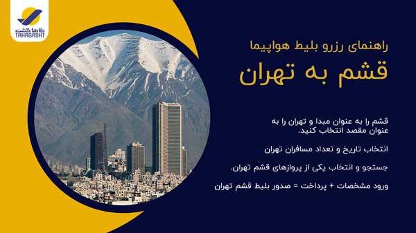 نحوه رزرو بلیط هواپیما قشم به تهران
