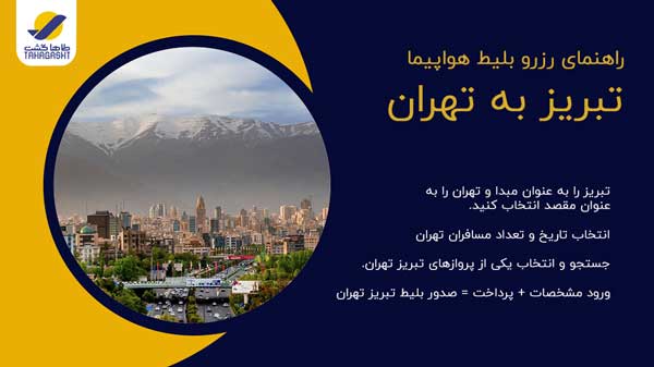 نحوه رزرو بلیط هواپیما تبریز به تهران