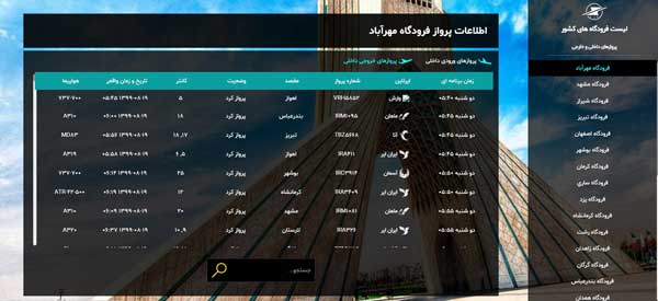 اطلاعات پرواز تهران اهواز امروز