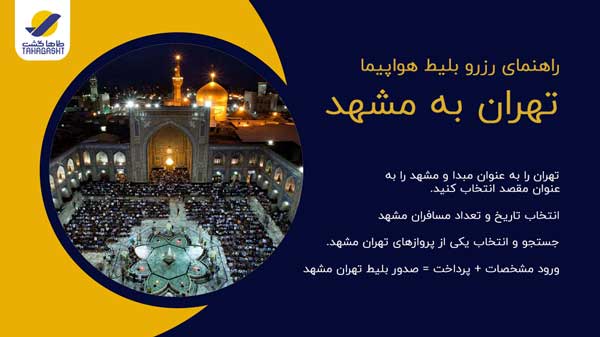 نحوه رزرو بلیط هواپیما تهران به مشهد