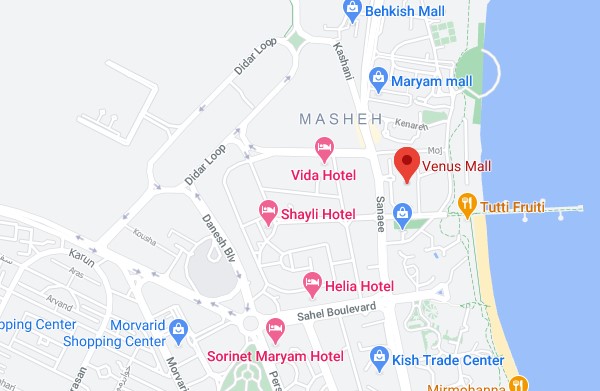 موقعیت ونوس مال کیش